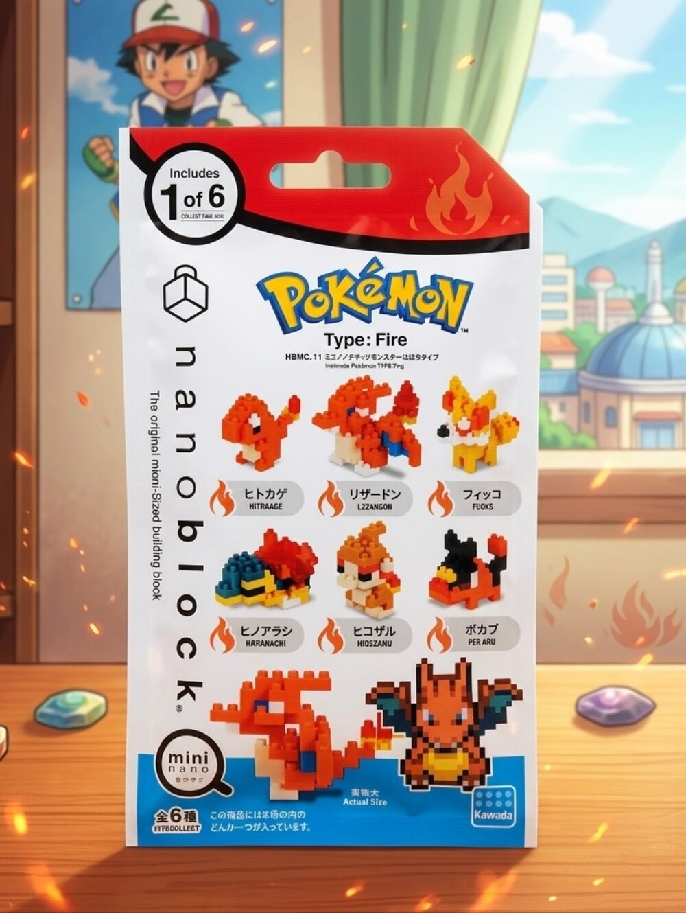 Pokemon Nanoblock Mini FIRE TYPE Booster Pack SEALED RANDOM TYPE Pocket Monster